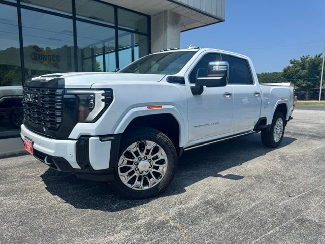 2026 GMC Sierra 2500 HD Denali Ultimate in Glacier White Tricoat — front three-quarter view