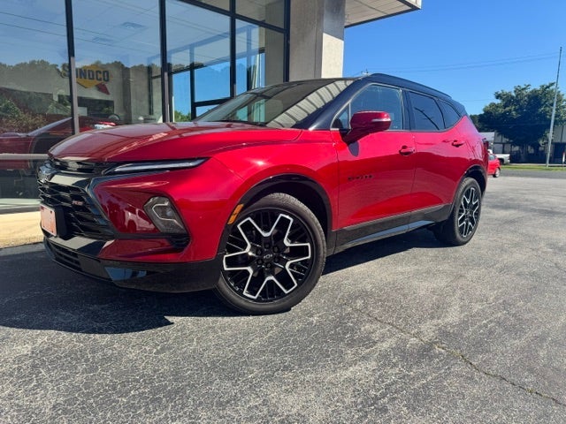 2024 Chevrolet Blazer RS in Radiant Red Tintcoat — front three-quarter view